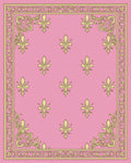 Ornate Pink Fleur de Lis Pattern Rug
