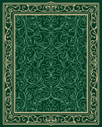 Elegant Emerald Floral Swirls Rug