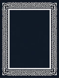 Abstract Black White Scrollwork Frame Rug