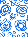 Abstract Blue Swirl Pattern Rug