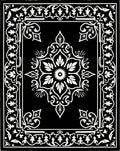 Black And White Floral Medallion Rug