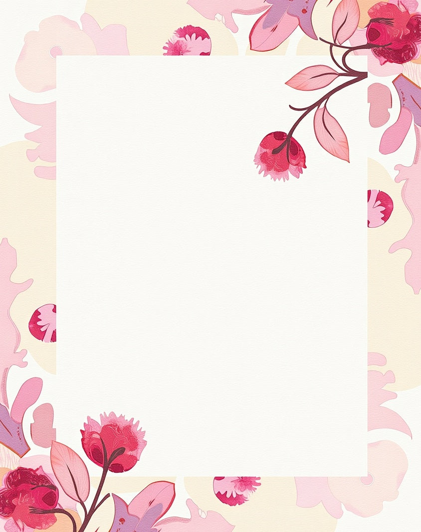 Painterly Floral Abstract Pink Rug
