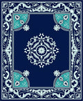 Classic Floral Mandala Blue Rug