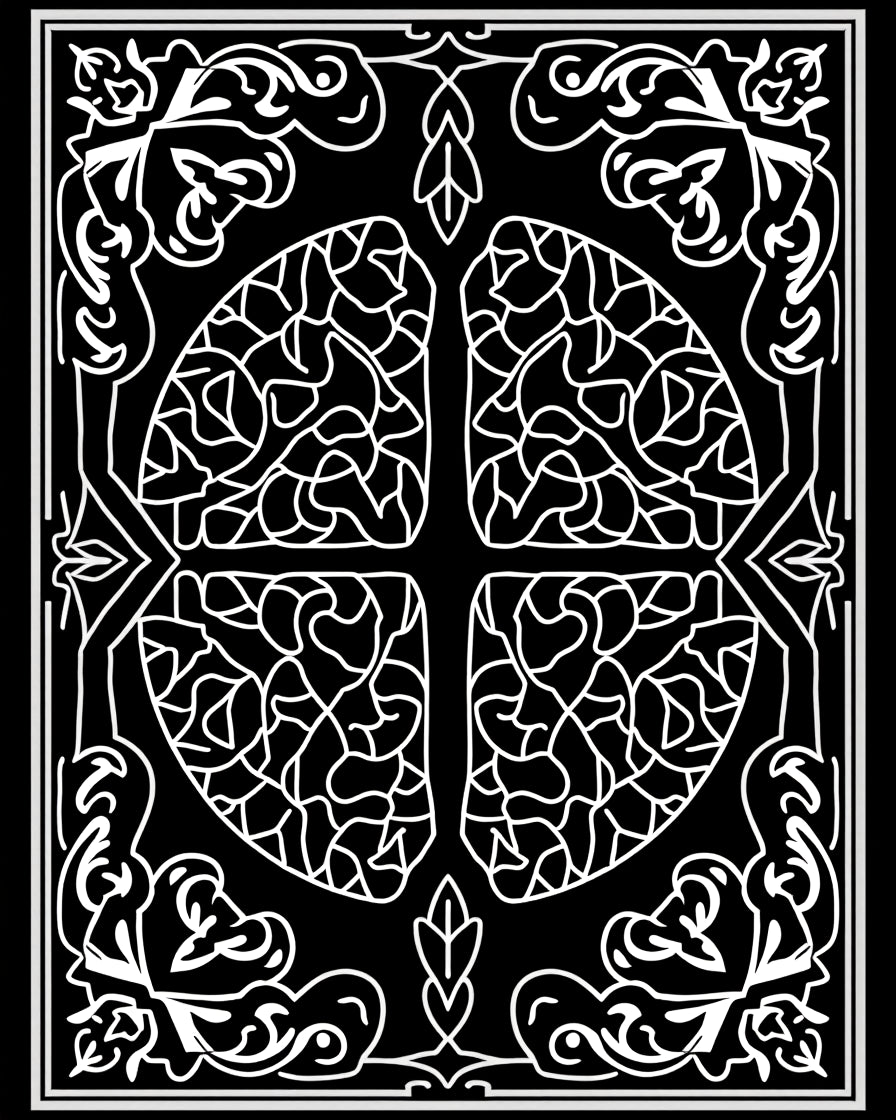 Monochromatic Floral Vine Medallion Rug