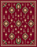 Crimson Star Tree Garland Medallion Rug