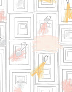 Modern Geometric Abstract Brushstrokes Rug