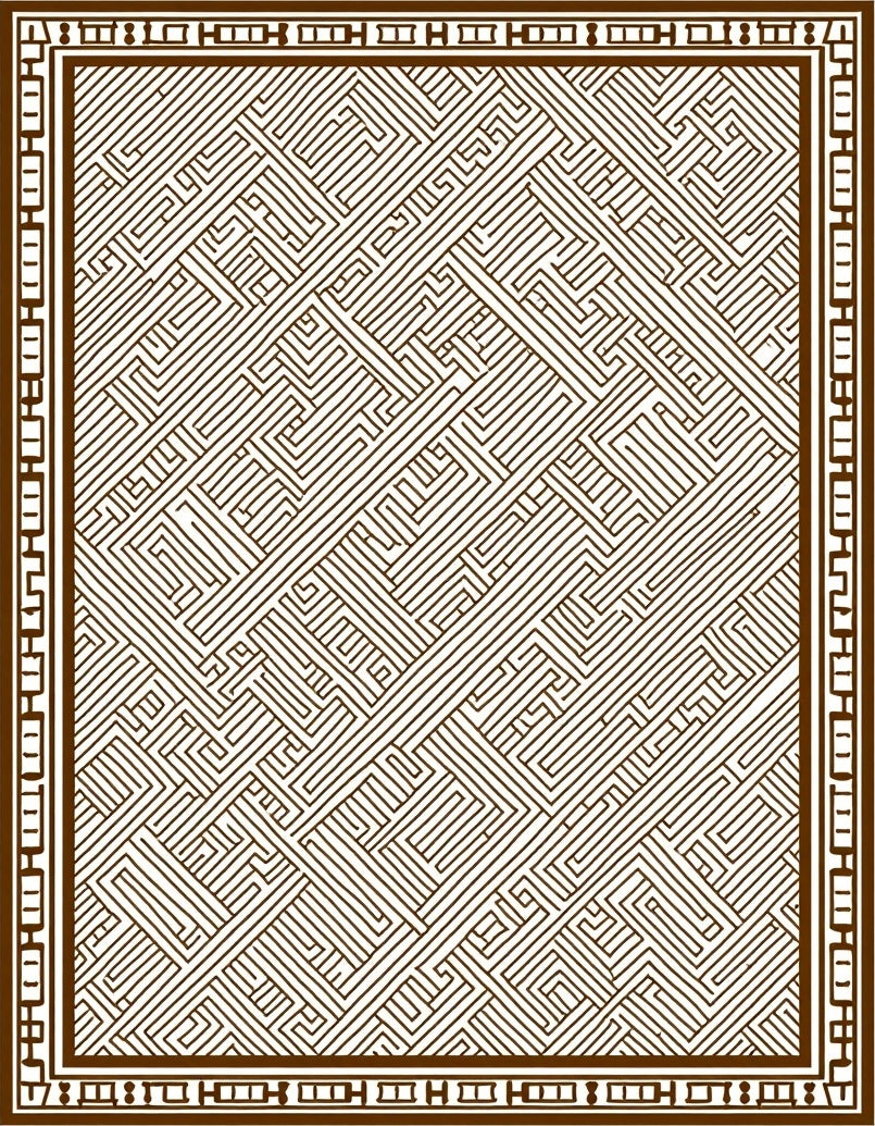 Abstract Geometric Maze Pattern Rug