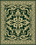 Intricate Floral Scrollwork Inlay Design Rug