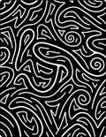 Organic Swirls Black White Abstract Rug