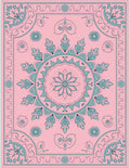 Pink Floral Mandala Art Rug
