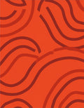 Abstract Orange Wavy Swirl Pattern Rug