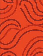 Abstract Orange Wavy Swirl Pattern Rug