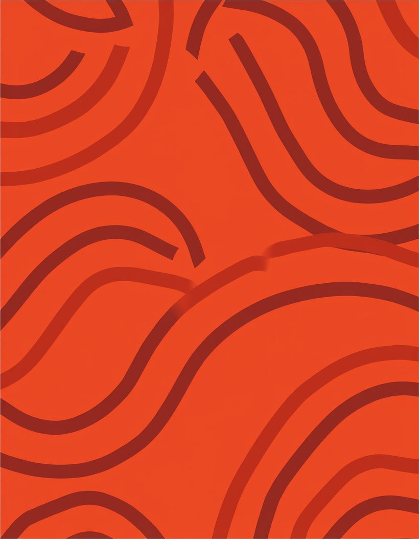 Abstract Orange Wavy Swirl Pattern Rug