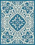 Classic Blue Floral Symmetry Rug