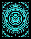 Bright Cyan Abstract Mandala Pattern Rug