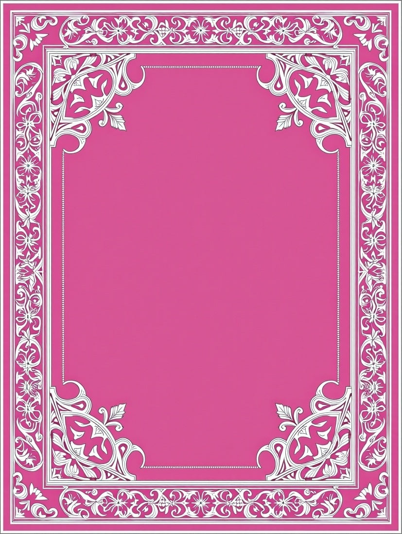 Intricate Floral Frame Design Rug