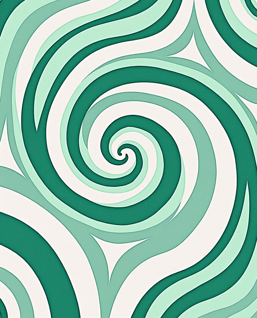 Swirling Abstract Teal Pattern Rug
