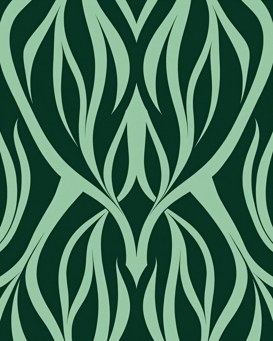 Organic Flowing Leaf Pattern Rug