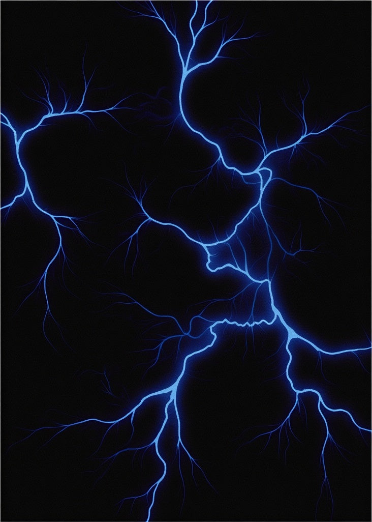Electric Blue Jagged Lighting Pattern Rug
