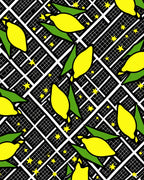 Yellow Lemon Star Print Rug