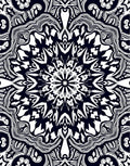 Intricate Black and White Mandala Rug