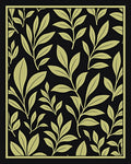 Botanical Pattern with Yellow Leaves Rug