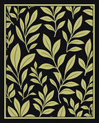 Botanical Pattern with Yellow Leaves Rug