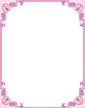 Ornate Pink Swirl Border Design Rug