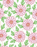 Delicate Pink Daisy Floral Pattern Rug