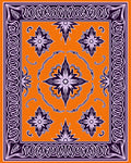 Intricate Floral Border With Starbursts Rug