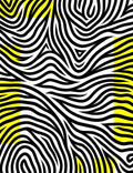 Bold Black Yellow Abstract Waves Rug