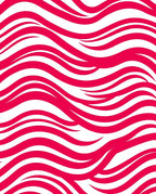 Bold Red White Flowing Waves Rug