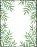 Green Leafy Botanical Border Rug