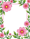 Pink Floral Vine Pattern Rug