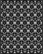 Intricate Black White Geometric Pattern Rug