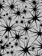 Black Starburst Patterned Abstract Rug