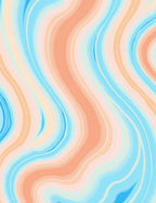 Pastel Wavy Swirl Design Rug