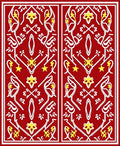 Vibrant Red Golden Star Medallion Rug
