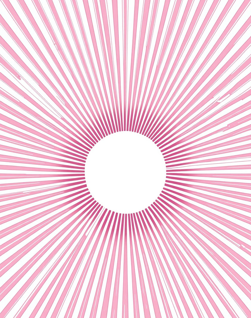 Radiant Pink Sunburst Pattern Rug
