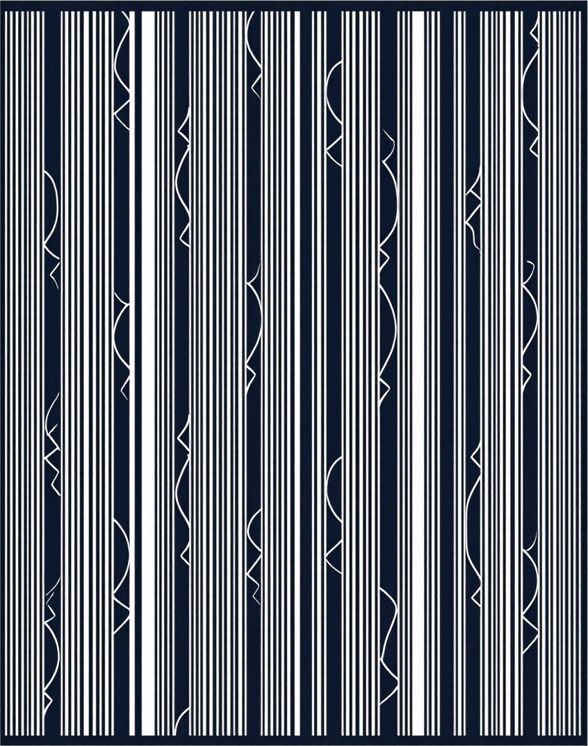 Modern Abstract Vertical Stripe Design Rug