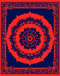 Bold Floral Mandala With Border Design Rug