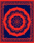 Bold Floral Mandala With Border Design Rug