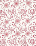 Crimson Floral Swirl Pattern Rug