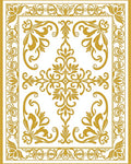 Ornate Floral Scroll Pattern Rug
