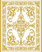 Ornate Floral Scroll Pattern Rug