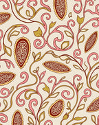 Pink Paisley Floral Vine Design Rug