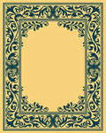 Ornate Floral Frame Design Rug