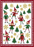 Whimsical Holiday Elf Christmas Trees Rug
