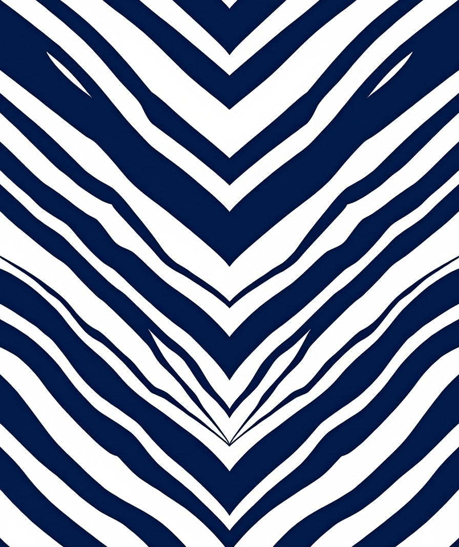 Navy And White Animal Stripe Rug