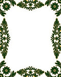 Elegant Green Scroll Floral Design Rug